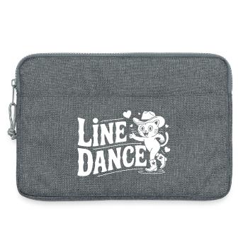 Line Dance Katze Silhouette - Laptoptasche 13" - Grau meliert - Vorne