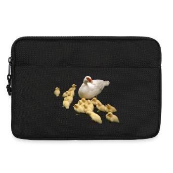 Canard volant avec des poussins - Sacoche pour ordinateur portable 13 pouces - noir - Devant