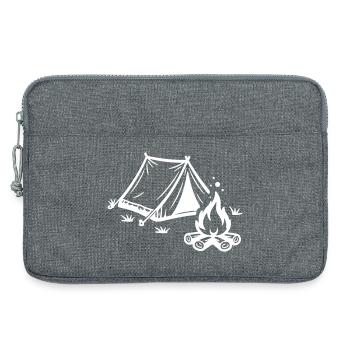 Camping sur le feu de camp sous tente - Sacoche pour ordinateur portable 13 pouces - gris chiné - Devant