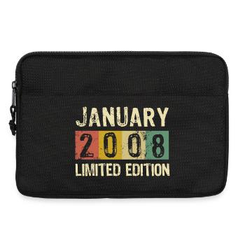 Limited Edition January 2008 Geburtstag Geschenk - Laptoptasche 13" - Schwarz - Vorne