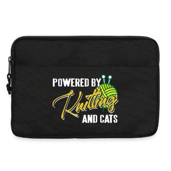 Powered by Knitting and Cats Humor Life - Laptop bag 13" - black - Front