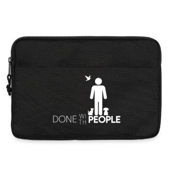 Fini avec les gens - Motif Fini avec les gens - Sacoche pour ordinateur portable 13 pouces - noir - Devant