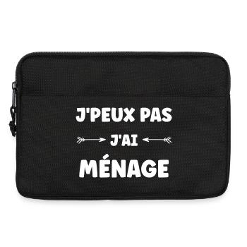 J'peux pas j'ai ménage - Sacoche pour ordinateur portable 13 pouces - noir - Devant