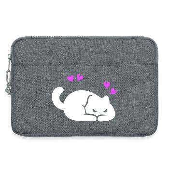Amour des chats - Sacoche pour ordinateur portable 13 pouces - gris chiné - Devant
