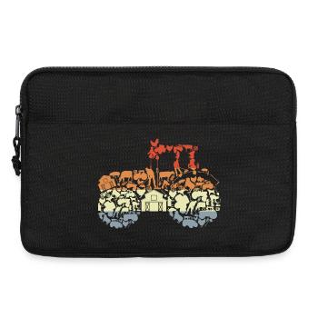 Retro Tractor Silhouette - Laptop bag 13" - black - Front