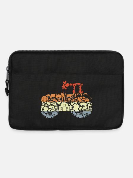 Retro Traktor Silhouette - Laptoptasche 13" - Schwarz