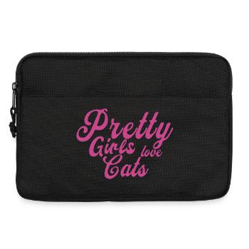 Pink Katzenliebe Spruch - Laptoptasche 13" - Schwarz - Vorne