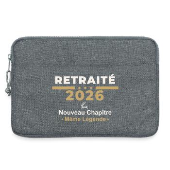 Retraité 2026 – Humour Retraite - Sacoche pour ordinateur portable 13 pouces - gris chiné - Devant