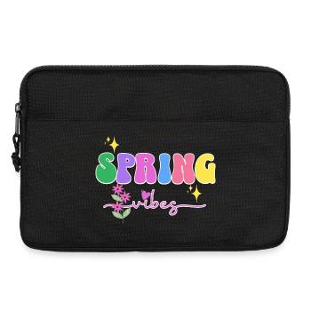 Spring Vibes: Bunte Blüten, Frühling - Laptoptasche 13" - Schwarz - Vorne