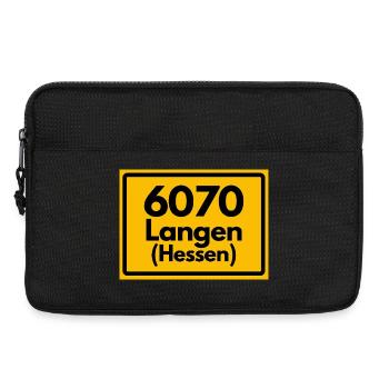 ALTE POSTLEITZAHL PLZ RETRO 6070 LANGEN (HESSEN) - Laptoptasche 13" - Schwarz - Vorne