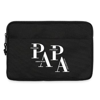 Gestaffeltes PAPA Design in Weiß für dunkle Mode - Laptoptasche 13" - Schwarz - Vorne