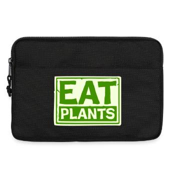 Eat Plants Funny Vegan Vegetarian Statement Logo - Laptop bag 13" - black - Front