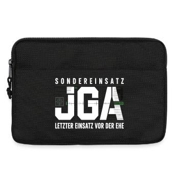  Sondereinsatz JGA – Letzter Einsatz vor der Ehe - Laptoptasche 13" - Schwarz - Vorne
