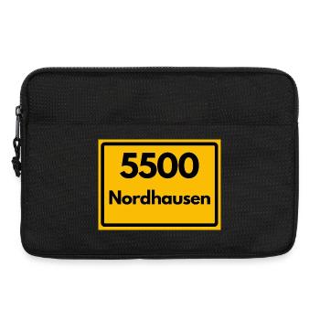 ALTE POSTLEITZAHL PLZ 5500 Nordhausen Heimatstolz  - Laptoptasche 13" - Schwarz - Vorne