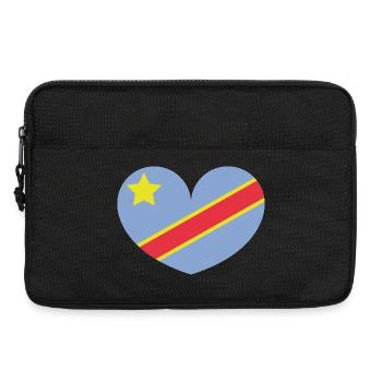 Congo heart flag - Laptop bag 13" - black - Front