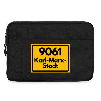 9061 KARL-MARX-STADT DDR RETRO ALTE POSTLEITZAHL - Laptoptasche 13" - Schwarz - Vorne