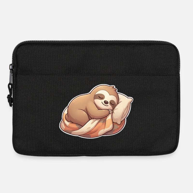 Faultier Schlafen - Laptoptasche 13" - Schwarz