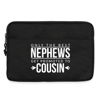 Beste Neffen zum Cousin befördert - Laptoptasche 13" - Schwarz - Vorne