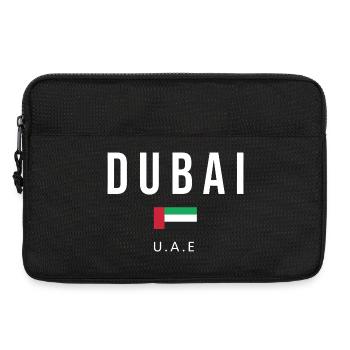 Dubai-Flagge Fettgedrucktes Typografie-Tee - Laptoptasche 13" - Schwarz - Vorne