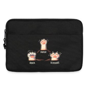 Paws Stone Scissors Paper Pattern Cat - Laptop bag 13" - black - Front