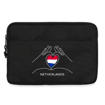 Netherlands Heart with NL Flag Holland Fan - Laptop bag 13" - black - Front