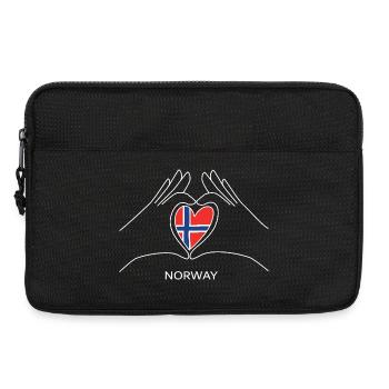 Norway Fan Herz mit Norwegischer Flagge Norwegen - Laptoptasche 13" - Schwarz - Vorne