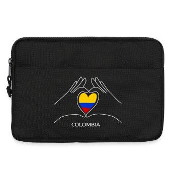 Cœur de fan de Colombie avec drapeau colombien - Sacoche pour ordinateur portable 13 pouces - noir - Devant