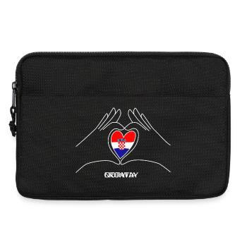 Croatia Herz mit Kroatischer Flagge Kroatien Fan - Laptoptasche 13" - Schwarz - Vorne