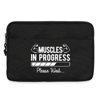 Gymnase de bodybuilder musculaire en entraînement en powerlifting - Sacoche pour ordinateur portable 13 pouces - noir - Devant