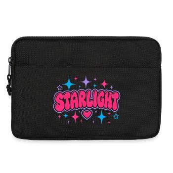 Lettrage bulle STARLIGHT Y2K - Art rétro des années 2000 - Sacoche pour ordinateur portable 13 pouces - noir - Devant