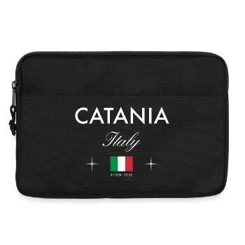 Souvenir de voyage des coordonnées de Catane Sicile - Sacoche pour ordinateur portable 13 pouces - noir - Devant
