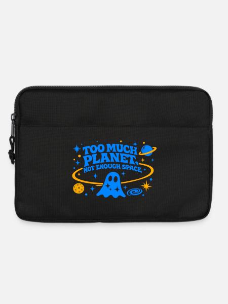 Too Much Planet | Not Enough Space | Electric Blue - Laptop bag 13" - black