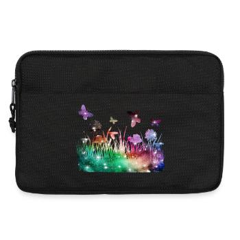 Flower Meadow Galaxy Garden Butterflies - Laptop bag 13" - black - Front