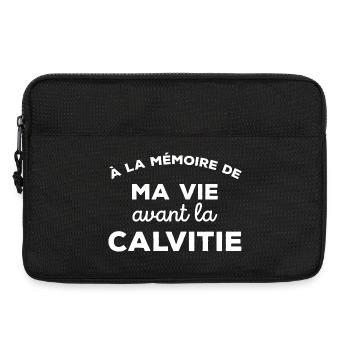 A la mémoire de ma vie avant la calvitie Chauve - Sacoche pour ordinateur portable 13 pouces - noir - Devant