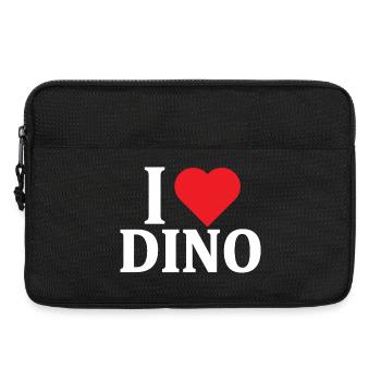 t-shirt J’adore Dino t-shirt idée cadeau - Sacoche pour ordinateur portable 13 pouces - noir - Devant