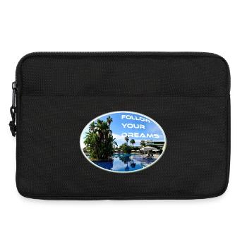 Rêves Vacances Suivre Soleil Plage Palmiers - Sacoche pour ordinateur portable 13 pouces - noir - Devant