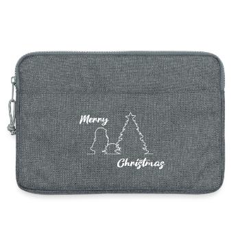 Santa peeing on Tree, Merry Christmas, Christmas - Laptop bag 13" - heather grey - Front