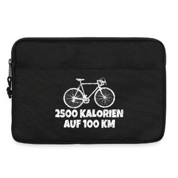 2500 Kalorien auf 100 km Rennrad (Vintage Weiß) - Laptoptasche 13" - Schwarz - Vorne