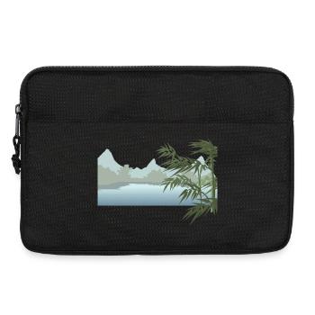 River landscape with palm leaves - Laptop bag 13" - black - Front