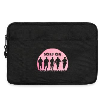 Group Run Group run in a team with grass and moon - Laptop bag 13" - black - Front