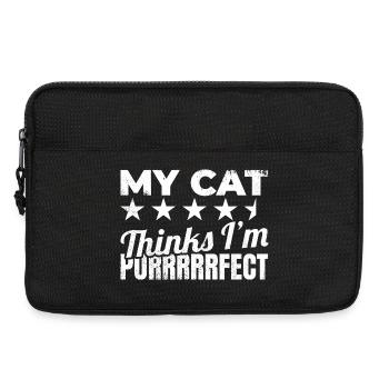 Mon chat me trouve ronronnant - Sacoche pour ordinateur portable 13 pouces - noir - Devant