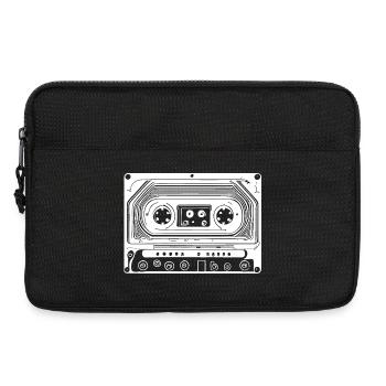 Retro Design Audio Kassette - Laptoptasche 13" - Schwarz - Vorne