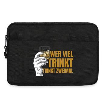Who Drinks A Lot Drinks Twice Funny T-Shirt - Laptop bag 13" - black - Front