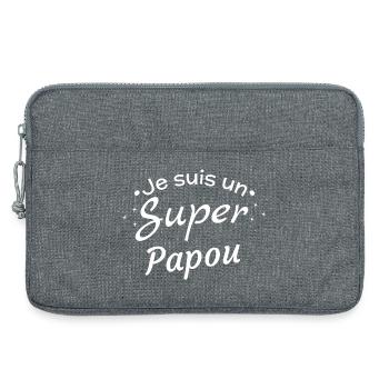Je suis un Super Papou - Sacoche pour ordinateur portable 13 pouces - gris chiné - Devant