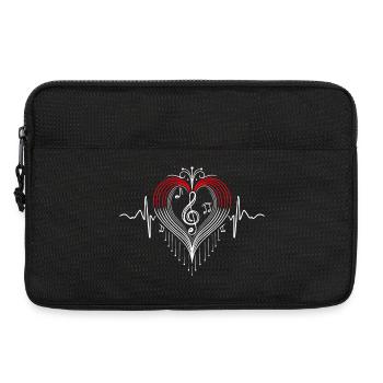 Herzschlag Musik Herz Puls Noten - Laptoptasche 13" - Schwarz - Vorne