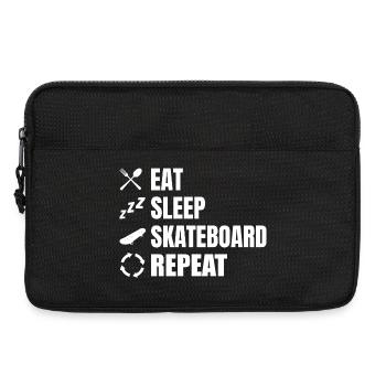 Manger, dormir, faire du skateboard, répéter - Sacoche pour ordinateur portable 13 pouces - noir - Devant