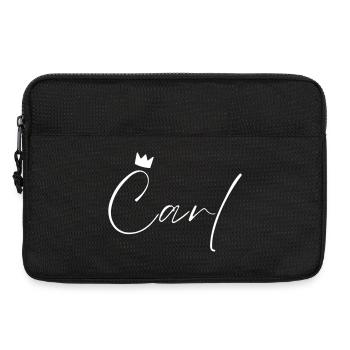 Carl Name König T-Shirt Geschenk Männer - Laptoptasche 13" - Schwarz - Vorne