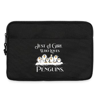 Juste une fille qui aime les pingouins Penguin disant - Sacoche pour ordinateur portable 13 pouces - noir - Devant