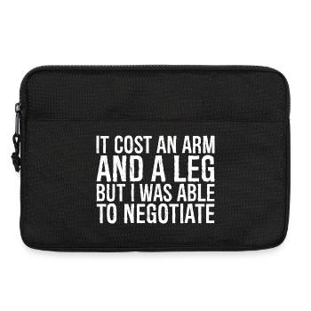 cela m’a coûté un bras et une jambe, mais j’ai pu négocier - Sacoche pour ordinateur portable 13 pouces - noir - Devant