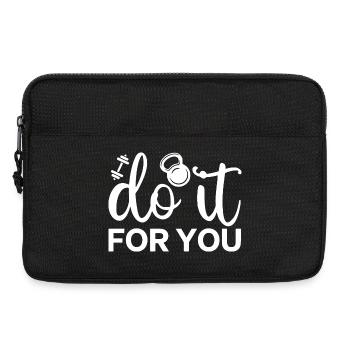 Script de remise en forme motivante avec icône de kettlebell - Sacoche pour ordinateur portable 13 pouces - noir - Devant